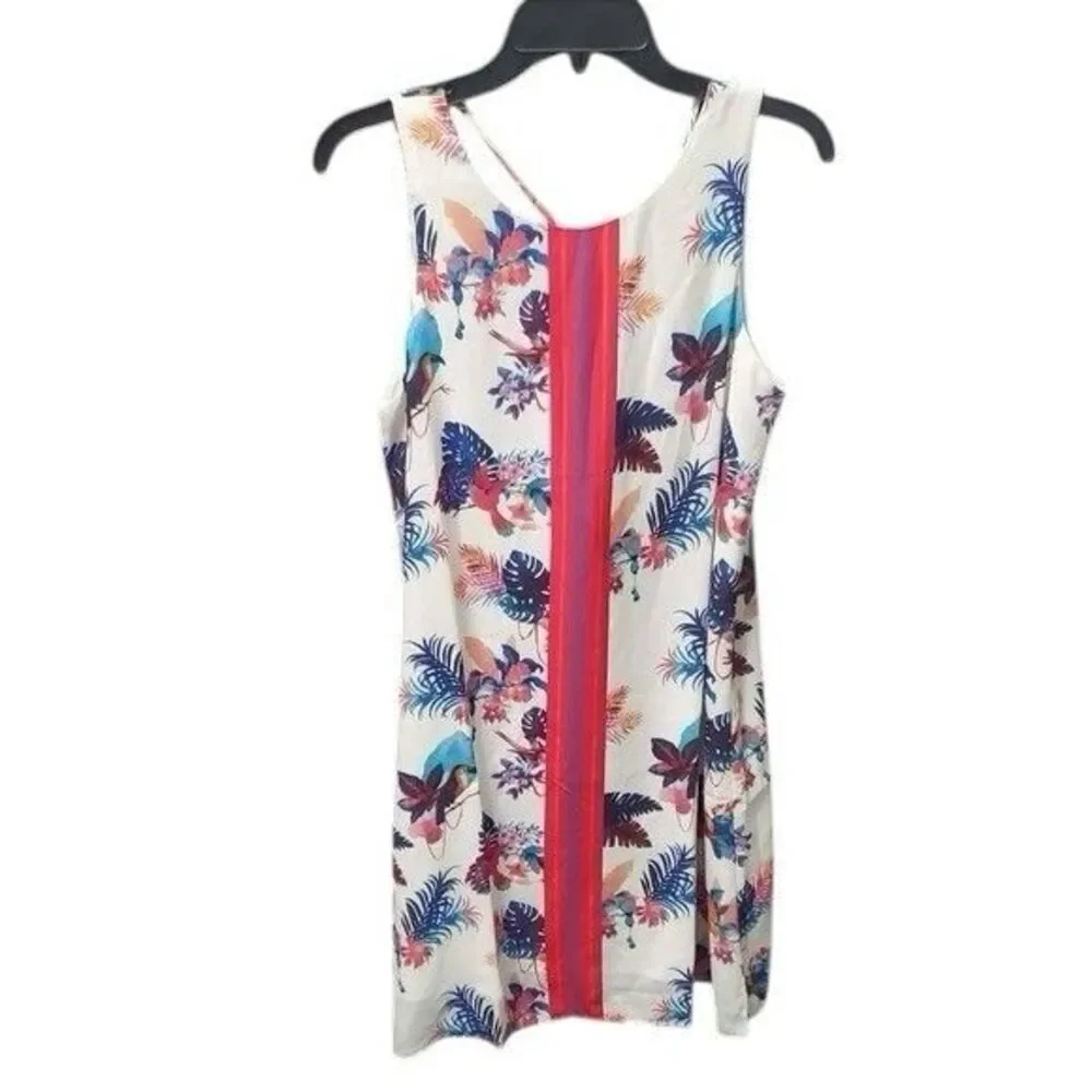 Hatley Tropical Floral Sleeveless Shift Dress XS White Pink Blue Resort Beach - Picture 4 of 11